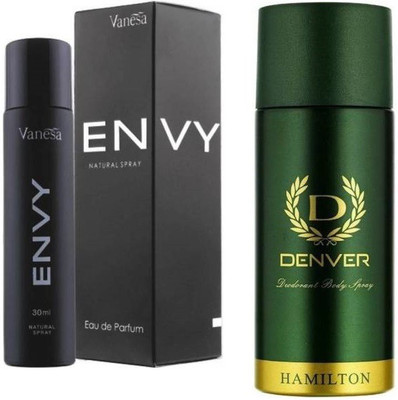 

Denver Hamilton Dodorant Body Spray With Envy Men Perfume(Set of 2)