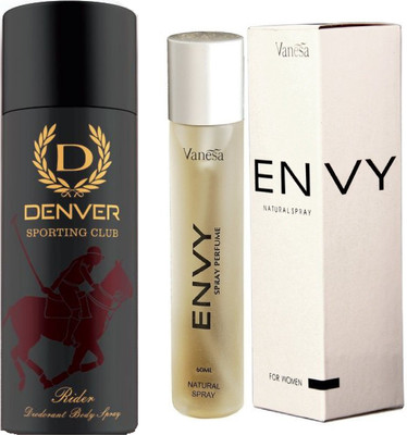 

Denver Sporting Club New Rider Deodorant With Envy Women Perfume(Set of 2)