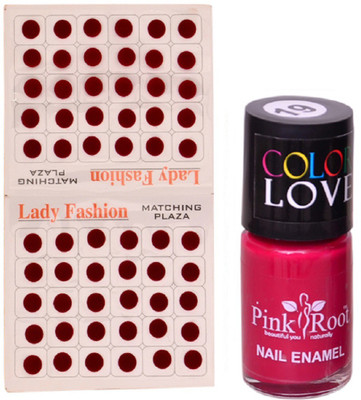 

Pink Root Nail Polish No. 19 (15ml) Lady Fashion Mahroon No. 11 Bindi(Set of 2)