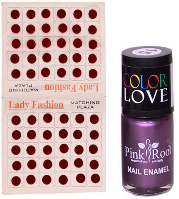 

Pink Root Nail Polish No. 15 (15ml) Lady Fashion Mahroon No. 11 Bindi(Set of 2)