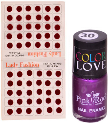 

Pink Root Nail Polish No. 30 (15ml) Lady Fashion Mahroon No. 11 Bindi(Set of 2)