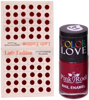 

Pink Root Nail Polish No. 31 (15ml) Lady Fashion Mahroon No. 11 Bindi(Set of 2)