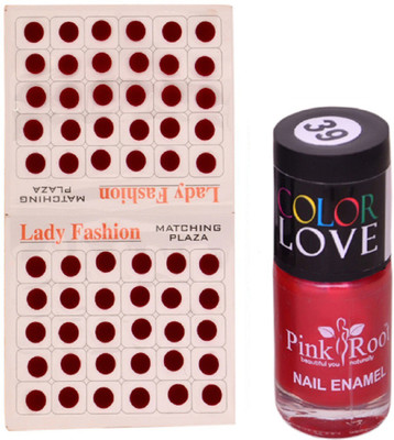 

Pink Root Nail Polish No. 39 (15ml) Lady Fashion Mahroon No. 11 Bindi(Set of 2)
