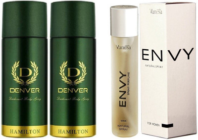 

Denver Hamilton Deodorant Body Spray With Envy Women Perfume(Set of 3)