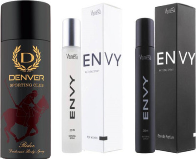 

Denver Sporting Club New Rider Deodorant With Envy Men & Women Perfume(Set of 2)