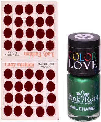 

Pink Root Nail Polish No. 22 (15ml) Lady Fashion Mahroon No. 10 Bindi(Set of 2)