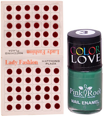 

Pink Root Nail Polish No. 03 (15ml) Lady Fashion Mahroon No. 11 Bindi(Set of 2)