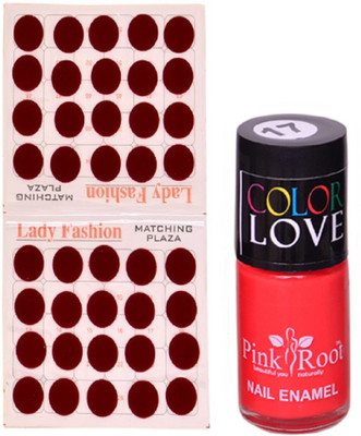 

Pink Root Nail Polish No. 17 (15ml) Lady Fashion Mahroon No. 10 Bindi(Set of 2)