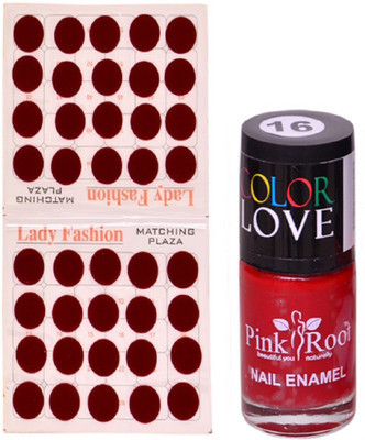 

Pink Root Nail Polish No. 16 (15ml) Lady Fashion Mahroon No. 10 Bindi(Set of 2)