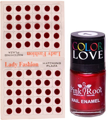 

Pink Root Nail Polish No. 01 (15ml) Lady Fashion Mahroon No. 11 Bindi(Set of 2)