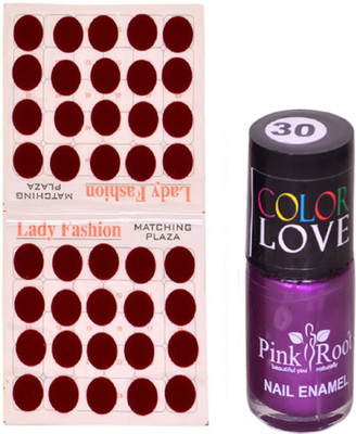 

Pink Root Nail Polish No. 30 (15ml) Lady Fashion Mahroon No. 10 Bindi(Set of 2)