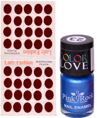 

Pink Root Nail Polish No. 23 (15ml) Lady Fashion Mahroon No. 10 Bindi(Set of 2)