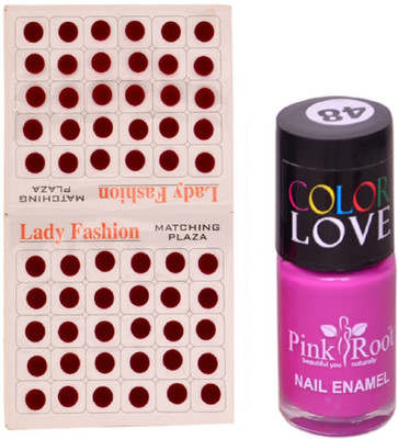 

Pink Root Nail Polish No. 48 (15ml) Lady Fashion Mahroon No. 11 Bindi(Set of 2)