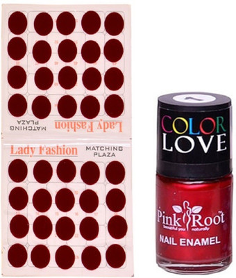 

Pink Root Nail Polish No. 01 (15ml) Lady Fashion Mahroon No. 10 Bindi(Set of 2)