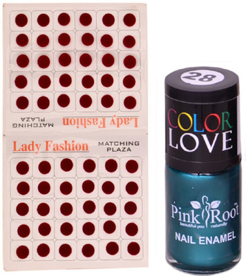 

Pink Root Nail Polish No. 28 (15ml) Lady Fashion Mahroon No. 11 Bindi(Set of 2)