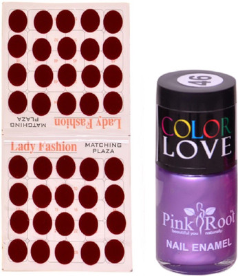 

Pink Root Nail Polish No. 46 (15ml) Lady Fashion Mahroon No. 10 Bindi(Set of 2)
