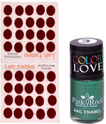 

Pink Root Nail Polish No. 03 (15ml) Lady Fashion Mahroon No. 10 Bindi(Set of 2)