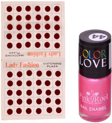 

Pink Root Nail Polish No. 44 (15ml) Lady Fashion Mahroon No. 11 Bindi(Set of 2)