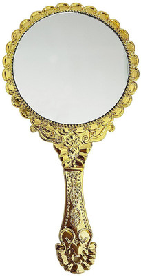 

RAAYA Round Shaped Makeup Mirror With Handle For Girls And Women,