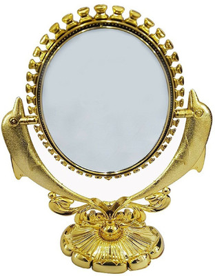 

BOXO Round Shape Mirror For Women And Girls For Travelling, 70 Gram, Golden, Pack of 1 (10353)