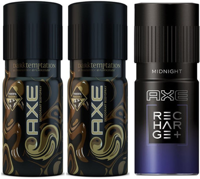 

AXE Dark Temptation Dark Temptation- Set of 3 Deodorant Spray - For Men(450 ml, Pack of 3)