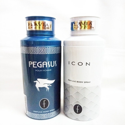 

Flavia PEGASUS AND ICON Perfume Body Spray - For Men & Women(400 ml, Pack of 2)