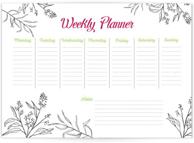 

Chambers of Ink A4 Planner/Organizer(Weekly Planner Notepad, Black, White)