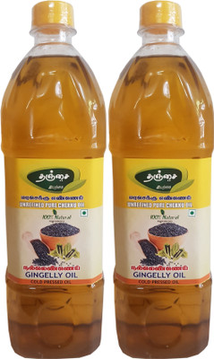 

THANJAI NATURAL Natural Gingelly oil Cold pressed 1 X 2 Best offer 2000ml Sesame Oil Plastic Bottle(1000 ml)