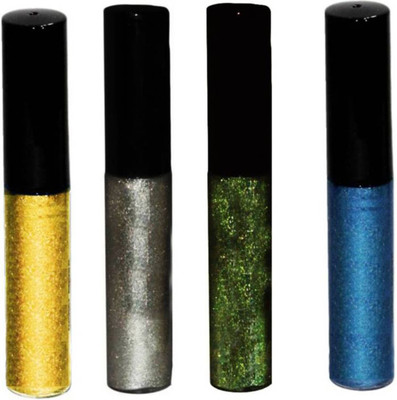

Glorist Eyeliner Glitter pack of 4. 5 ml ( Multicolor ) 4.5 ml(Gold, Green, Blue, Silver)
