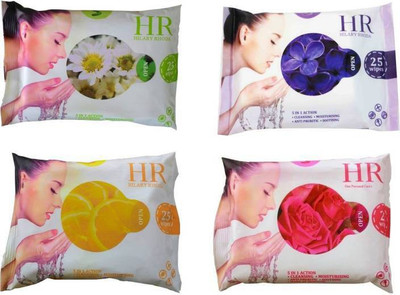 

Glorist HR Refreshing Facial Wet Wipes 4 Flavours (Pack of 100)(Pack of 100)