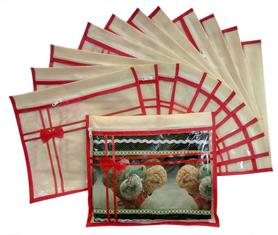 

STYLERA Heavy Bow Red SET OF 12 Single Packing Saree Cover 12(Red)