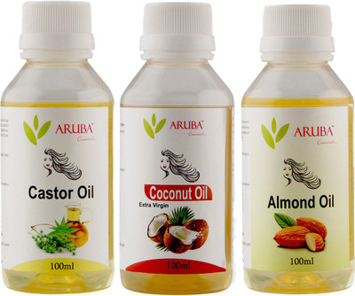 

Aruba Essentials Coconut, Castor & Almond Oil each 100 ml Hair Oil(300 ml)