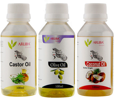 

Aruba Essentials Castor, Coconut & Olive Oil each 100 ml Hair Oil(300 ml)