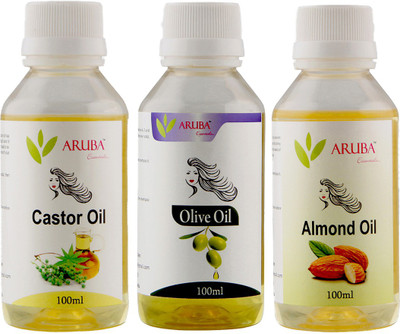 

Aruba Essentials Olive, Castor & Almond Oil each 100 ml Hair Oil(300 ml)