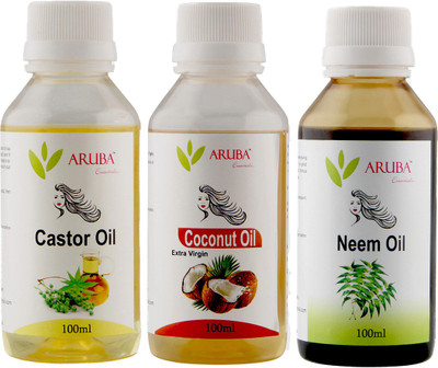 

Aruba Essentials Castor, Coconut & Neem Oil each 100 ml Hair Oil(300 ml)