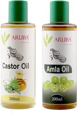 

Aruba Essentials CASTOR & AMLA Oil each 200 ml Hair Oil(400 ml)
