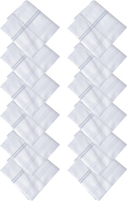 ashirwad 12 pic handkerchief white [ White ] Handkerchief(Pack of 12)