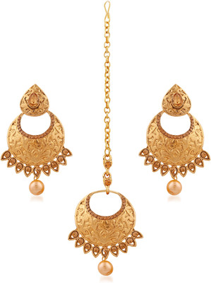 MEENAZ Copper Gold-plated Gold Jewellery Set(Pack of 1)