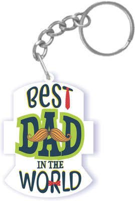 

Giftsmate Fathers Day Gifts Funky Best Dad in the World Keychain Keyring for Dad Key Chain