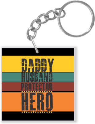 

Giftsmate Fathers Day Gifts Daddy Husband Protector Hero Keychain Keyring for Dad Key Chain