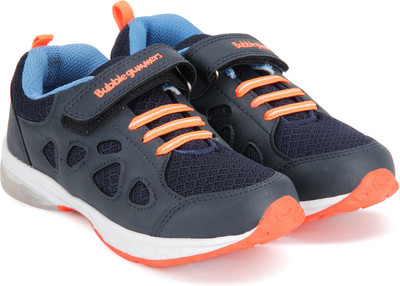

BUBBLEGUMMER Boys Velcro Running Shoes(Dark Blue