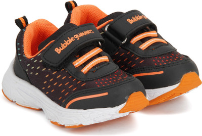 

BUBBLEGUMMER Girls Velcro Running Shoes(Black, Beige