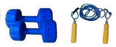 

Venom BLUE COLOR 1KG VINYL PLASTIC DUMBELL AND BLUE COLOR WOODEN HANDLE SKIPPING ROPE Gym & Fitness Kit