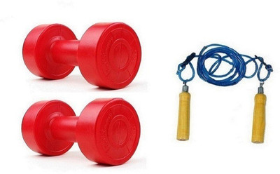 

Venom RED COLOR 1KG VINYL PLASTIC DUMBELL AND BLUE COLOR WOODEN HANDLE SKIPPING ROPE Gym & Fitness Kit