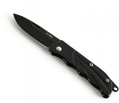 

AlexVyan 1 Pcs H004 Pocket Camping Folding Knife With Metal Handle, Stainless Steel Black Blade and Liner Lock Knives Pocket Knife(Black)