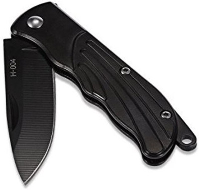 

AlexVyan H-004 Pocket Camping Folding Knife With Black Metal Handle, Stainless Steel Black Blade and Pocket Handle Pocket Knife(Black, Black)