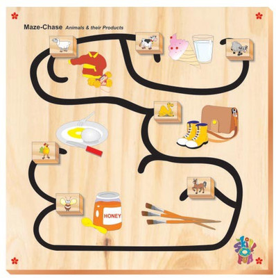 

Skillofun Maze Chase - Animal & Their Products(Multicolor)