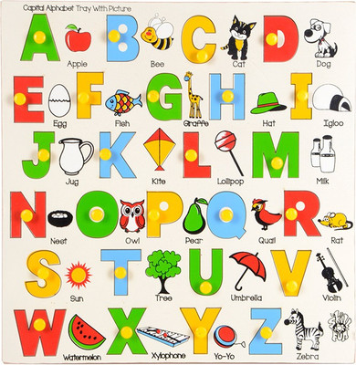 Skillofun Alphabet Tray - Capital with Picture(Multicolor)