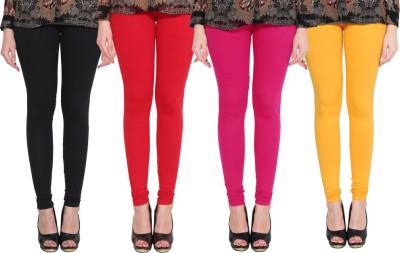 Lapza Churidar  Ethnic Wear Legging(Red, Black, Pink, Yellow, Solid)