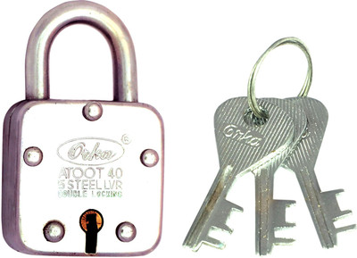 

ORKA ATOOT 40MM PADLOCK DOUBLE LOCKING KEY LOCK Padlock(Silver)
